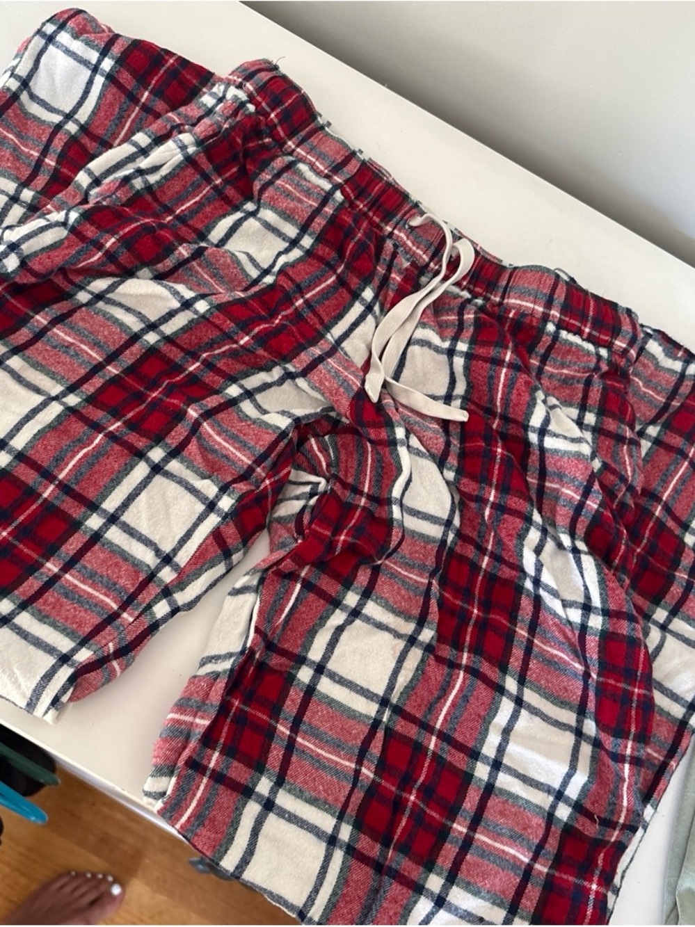 Garage Red Plaid Track Pants with Drawstring Waist